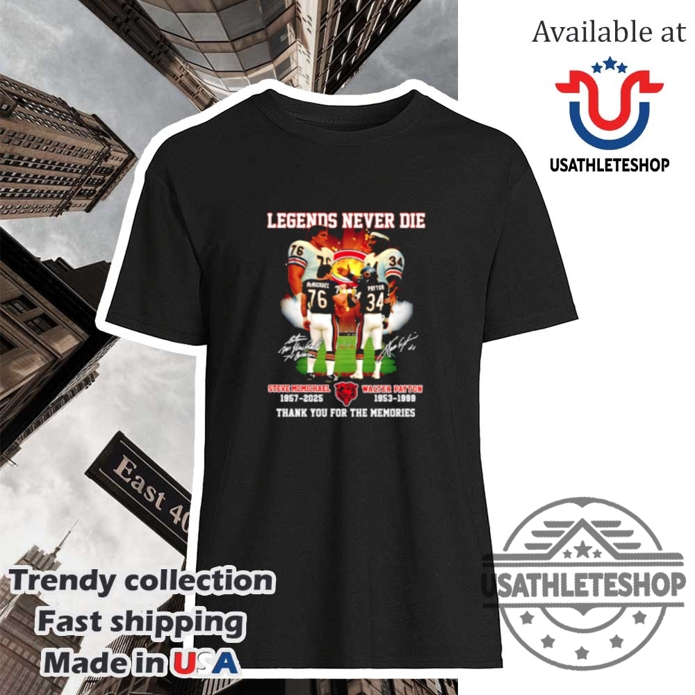 "Top New York T-Shirts: Yankees & Knicks Logo Tees Collection" 41 Steve Mcmichael And Walter Payton Legend Never Die Thank You Shirt