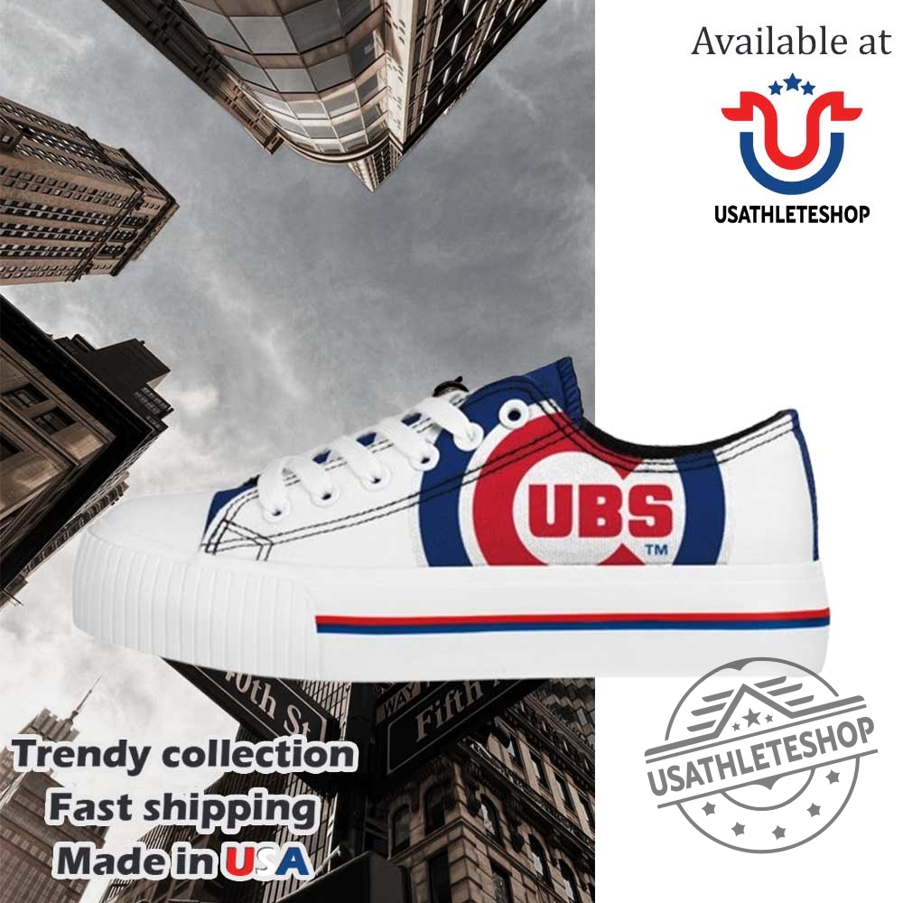 Chicago Cubs Platform Low Top Sneakers Bold Logo Canvas Shoes For Baseball Fans 4 Chicago Cubs Platform Low Top Sneakers – Bold Logo Canvas Shoes for Baseball Fans