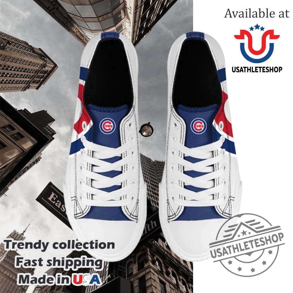 Chicago Cubs Platform Low Top Sneakers Bold Logo Canvas Shoes For Baseball Fans 5 Chicago Cubs Platform Low Top Sneakers – Bold Logo Canvas Shoes for Baseball Fans