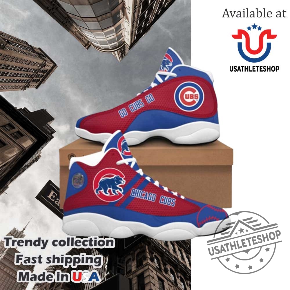 Chicago Cubs High Top Sneakers Red And Blue Baseball Shoes With Go Cubs Go Design 4 Chicago Cubs High Top Sneakers – Red and Blue Baseball Shoes with “Go Cubs Go” Design