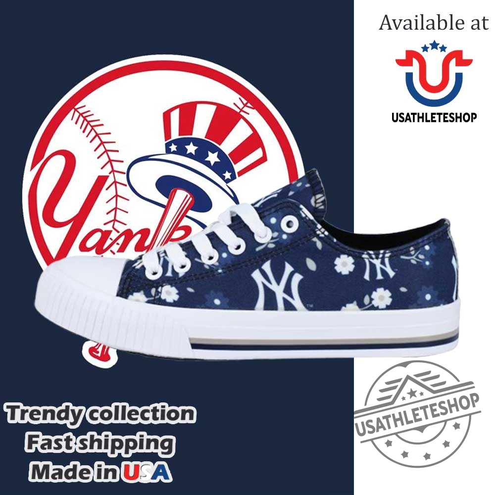 New York Yankees Floral Low Top Sneakers Cute Canvas Baseball Shoes For Women And Girls 5 New York Yankees Floral Low Top Sneakers – Cute Canvas Baseball Shoes for Women and Girls