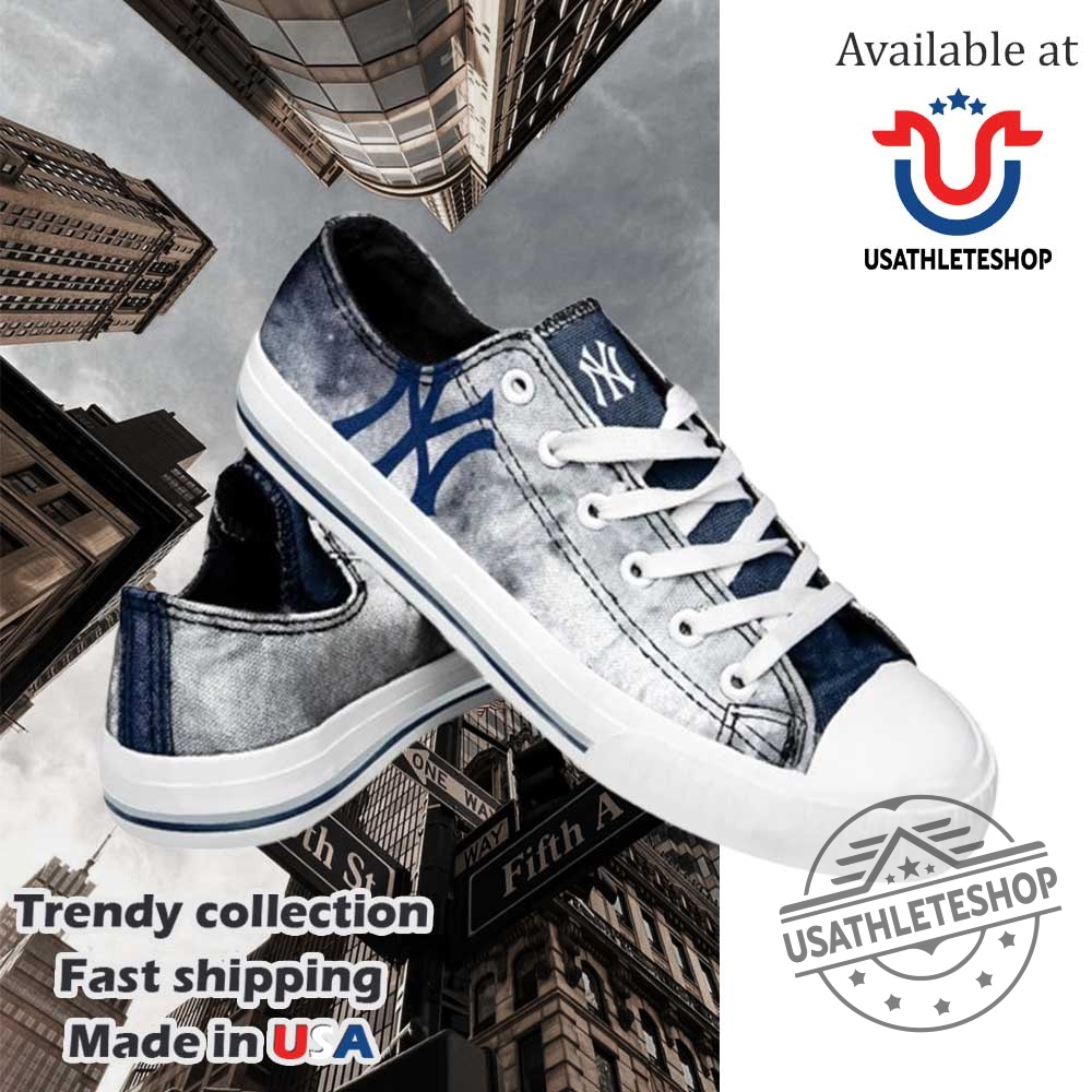 New York Yankees Tiedye Low Top Sneakers Distressed Canvas Baseball Shoes For Fans 5 New York Yankees Tie-Dye Low Top Sneakers – Distressed Canvas Baseball Shoes for Fans