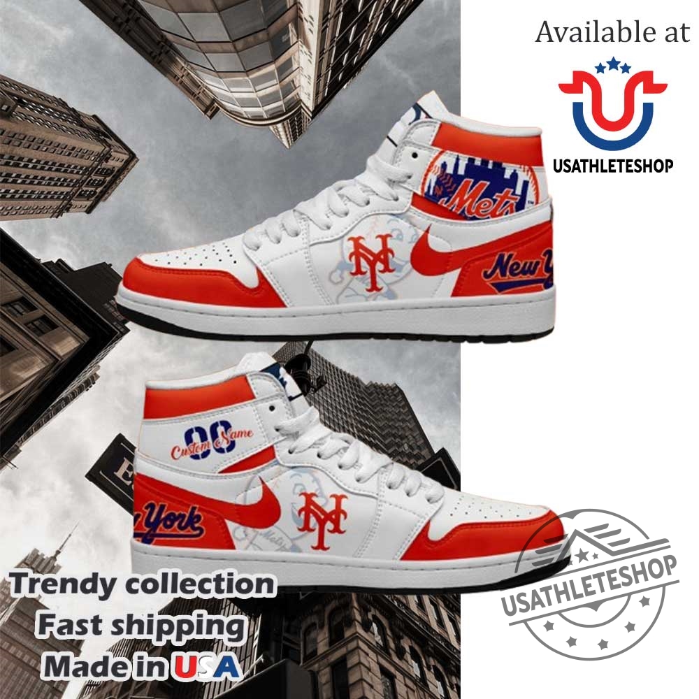 New York Mets Custom Name High Top Shoes Red White Blue Baseball Sneakers For Men And Women 3 New York Mets Custom Name High Top Shoes – Red White Blue Baseball Sneakers for Men and Women