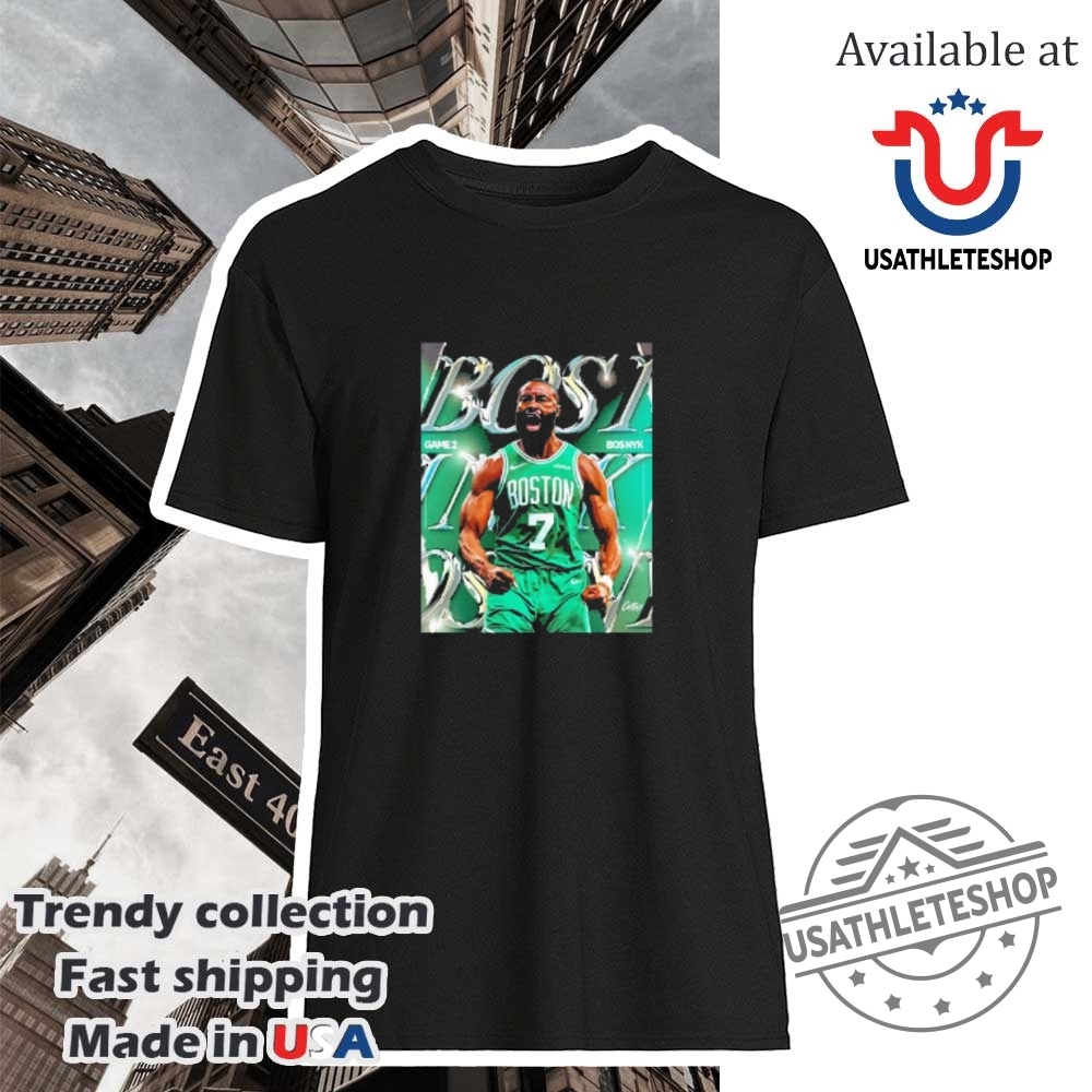 "Top WNBA and NBA Playoff T-Shirts for 2025 Season Preview" 18 Jaylen Brown Boston Celtics Game 2 Bosnyk Shirt