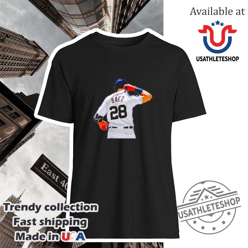 "Top WNBA and NBA Playoff T-Shirts for 2025 Season Preview" 24 Javier Báez Detroit Tigers Shown From The Back In A Confident Shirt