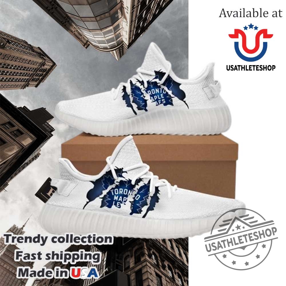 Nhl Toronto Maple Leafs Tearing Open Logo Yeezy Boost Sneakers 3 NHL Toronto Maple Leafs Tearing Open Logo Yeezy Boost Sneakers
