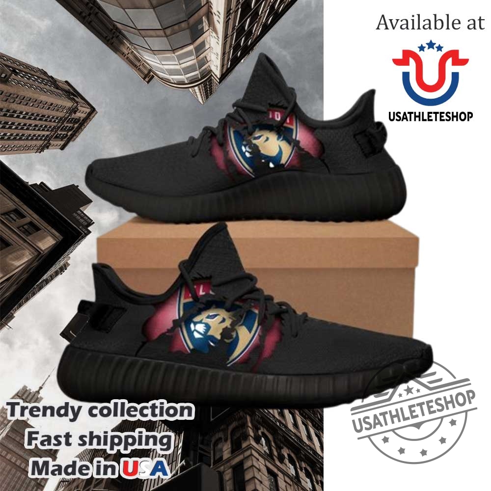 Nhl Florida Panthers Tearing Open Logo Yeezy Boost Sneakers Black Sole 3 NHL Florida Panthers Tearing Open Logo Yeezy Boost Sneakers Black Sole