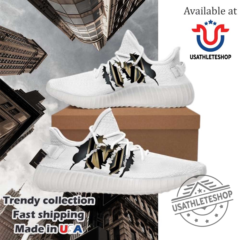 Nhl Vegas Golden Knights Tearing Open Logo Yeezy Boost Sneakers White Sole 3 NHL Vegas Golden Knights Tearing Open Logo Yeezy Boost Sneakers White Sole