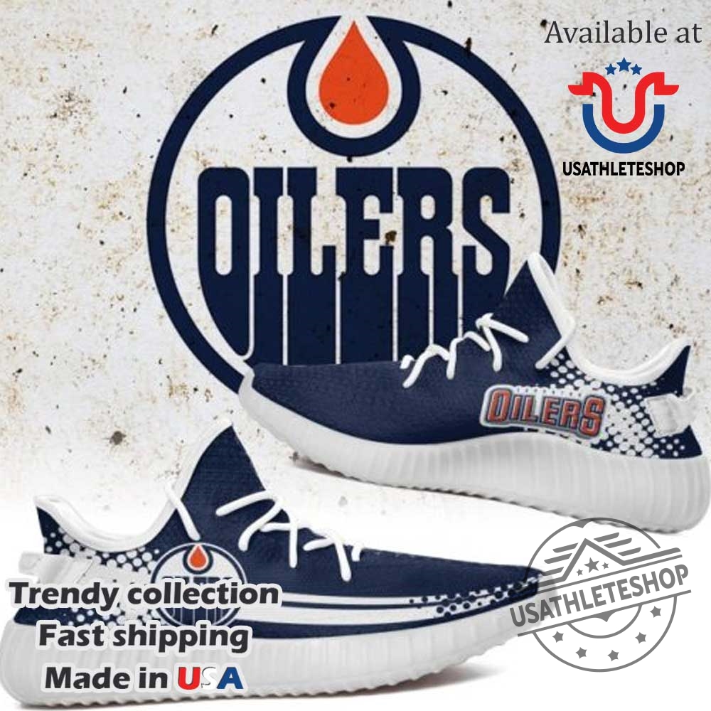 Nhl Edmonton Oilers Navy Blue White Yeezy Boost Sneakers White Sole 3 NHL Edmonton Oilers Navy Blue White Yeezy Boost Sneakers White Sole
