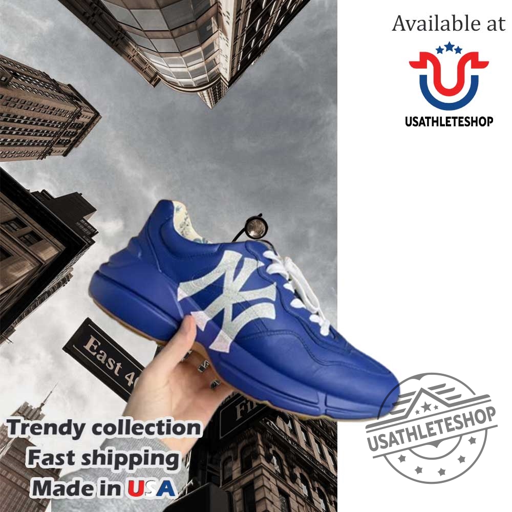 Vintage Gucci Mens Rhyton Sneakers With Ny Yankees Print 4 Vintage Gucci Men’s Rhyton Sneakers with NY Yankees Print