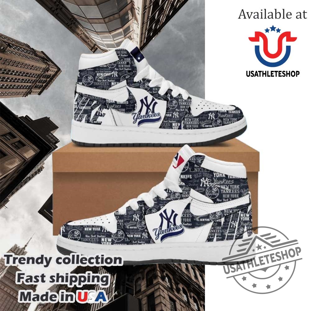 New York Yankees High Top Sneakers Custom Baseball Fan Shoes With Ny Logo Print 3 New York Yankees High Top Sneakers – Custom Baseball Fan Shoes with NY Logo Print