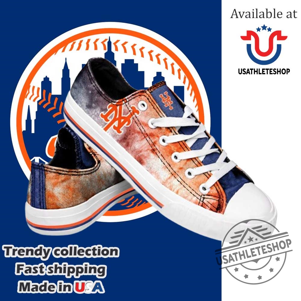 "Top 5 Vintage and Custom New York Yankees Sneakers for Fans" 11 New York Mets Foco Womens Big Logo Tiedye Canvas Sneakers