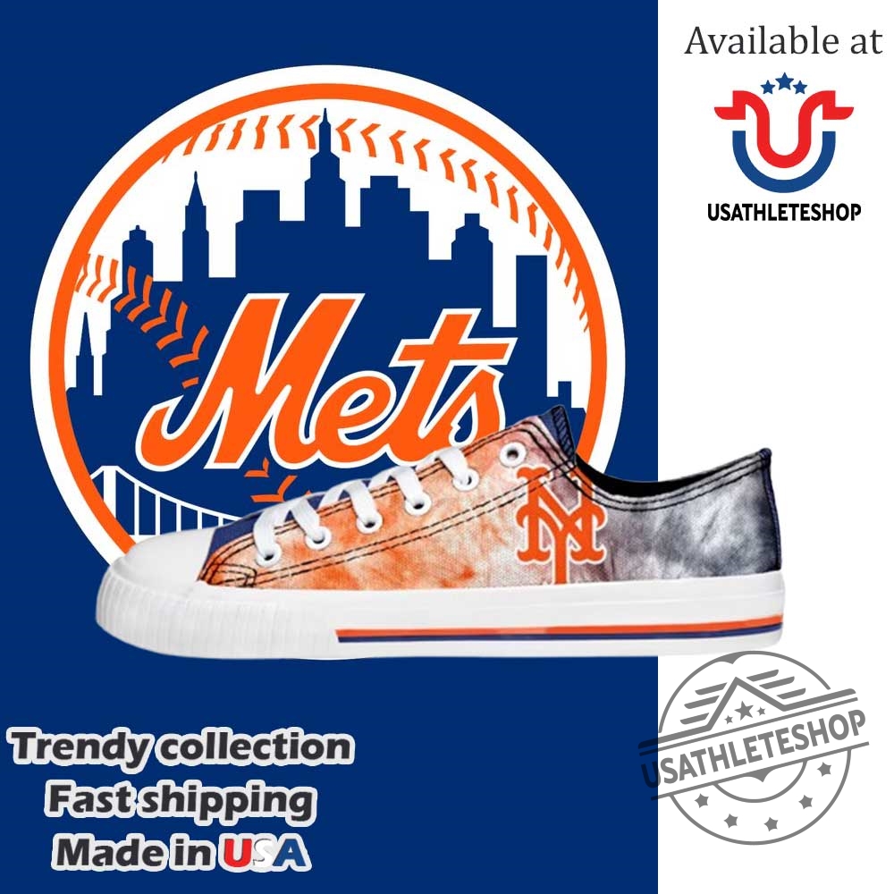 New York Mets Foco Womens Big Logo Tiedye Canvas Sneakers 5 New York Mets Foco Womens Big Logo Tiedye Canvas Sneakers usathleteshop 3
