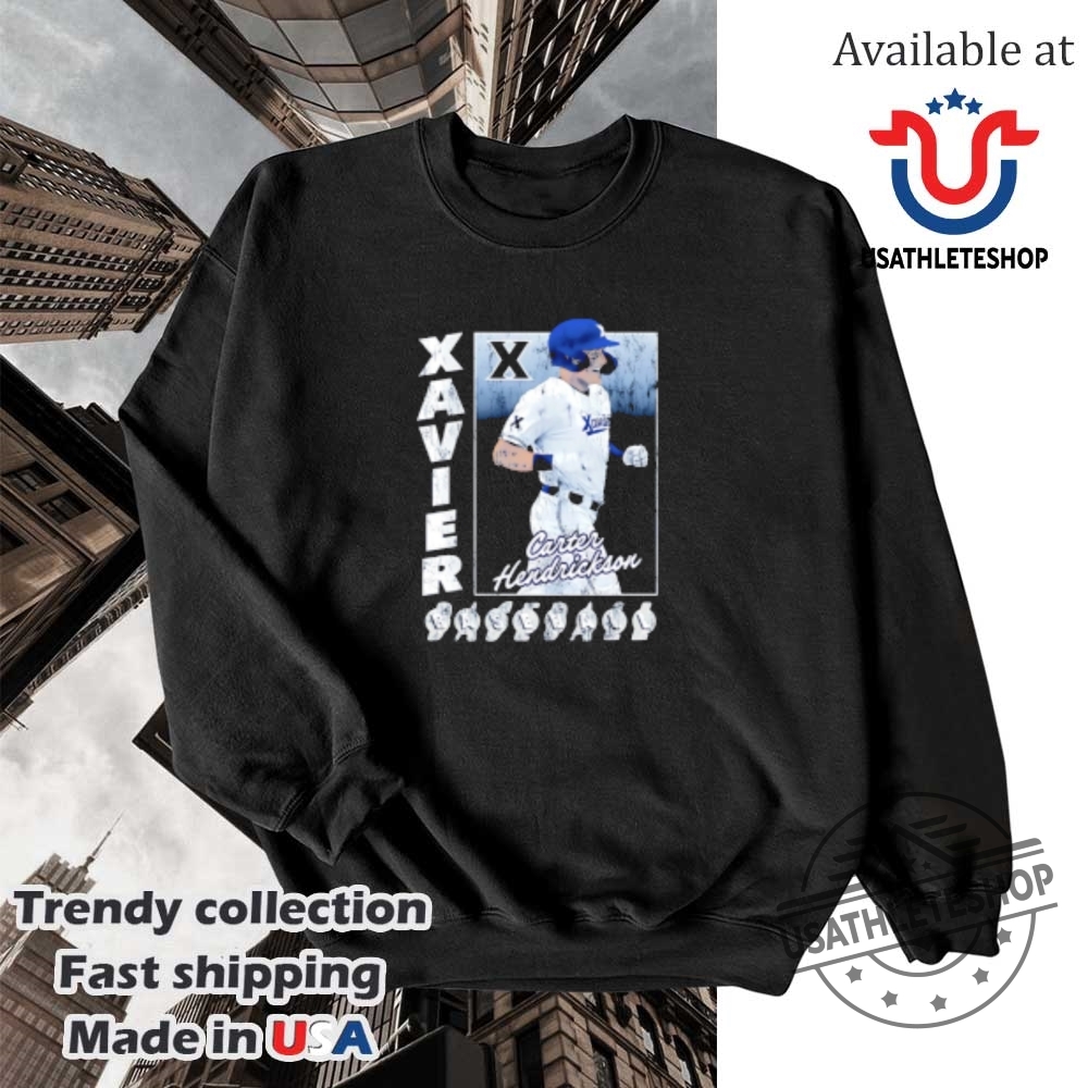 Carter Hendrickson Xavier Baseball Illustrated Shirt 5 Carter Hendrickson Xavier baseball Illustrated shirt