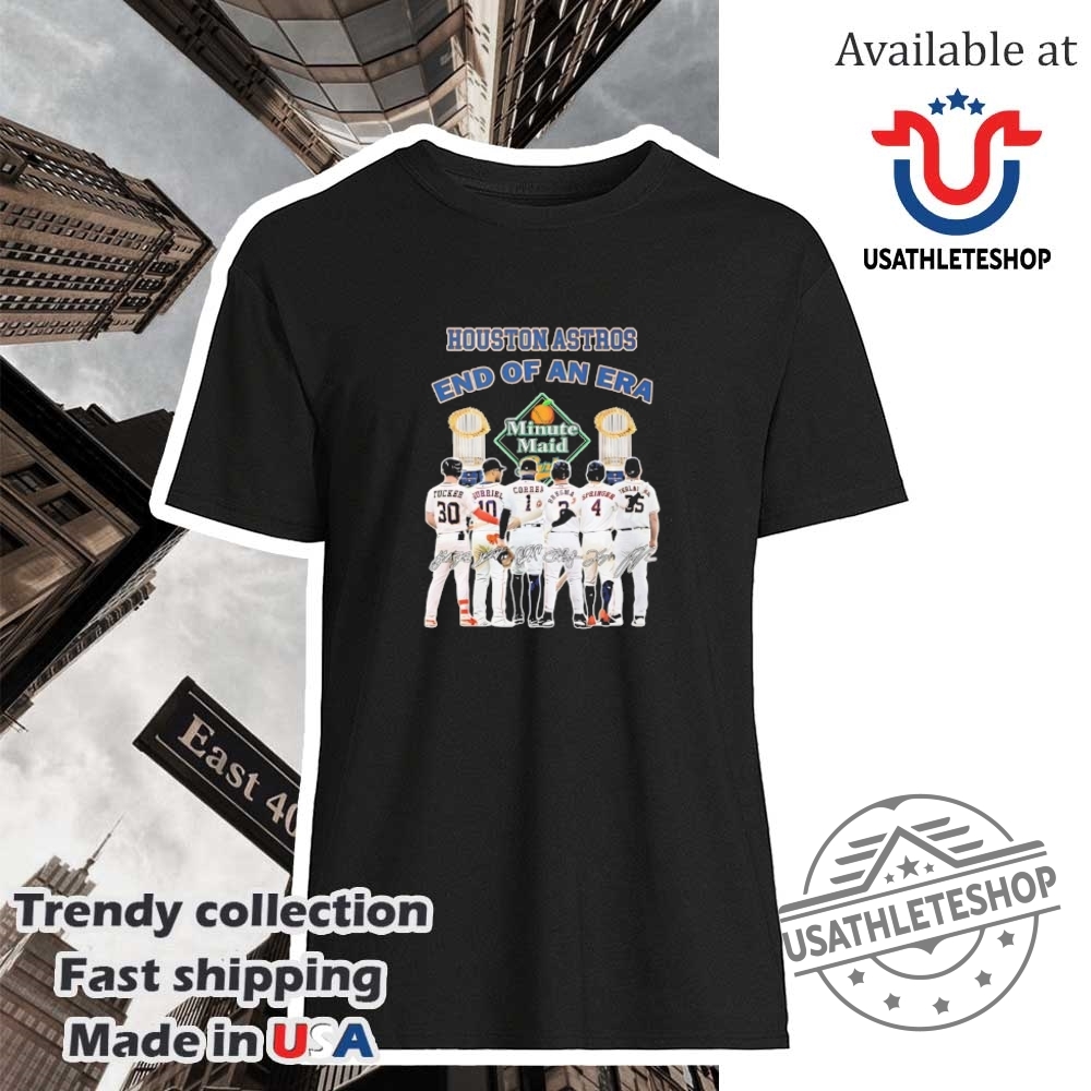 "Top 5 Must-Have Sports Shirts for 2025: Celebrate in Style!" 3 Houston Astros End Of An Era Minute Maid Park Starting Lineup Signatures Shirt