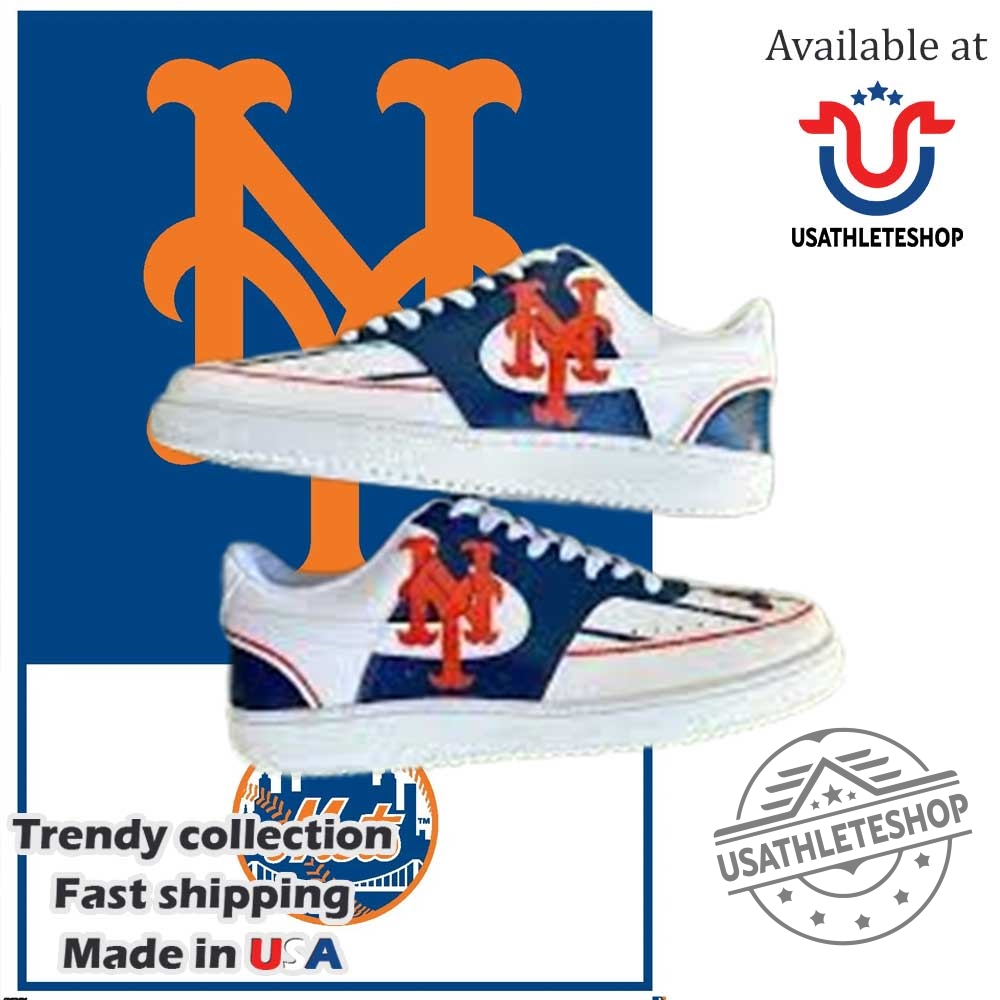 "Custom MLB Sneakers: Diamondbacks and Dodgers Personalized Shoe Collection" 8 New York Mets Custom Sneakers Blue Orange Baseball Fan Low Top Shoes
