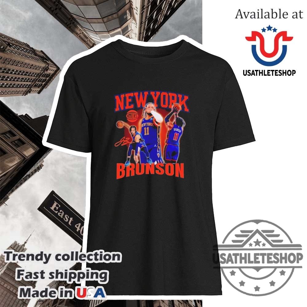 "Celebrate Barcelona's 2024-2025 La Liga Triumph with Exclusive Shirts" 36 Jalen Brunson New York Knicks Graphic Signature Shirt