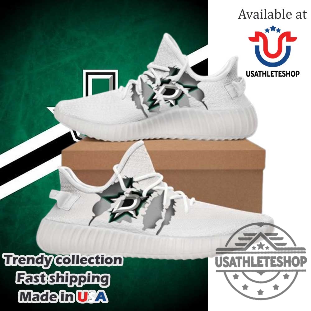 Nhl Dallas Stars Tearing Open Logo Yeezy Boost Sneakers 3 NHL Dallas Stars Tearing Open Logo Yeezy Boost Sneakers