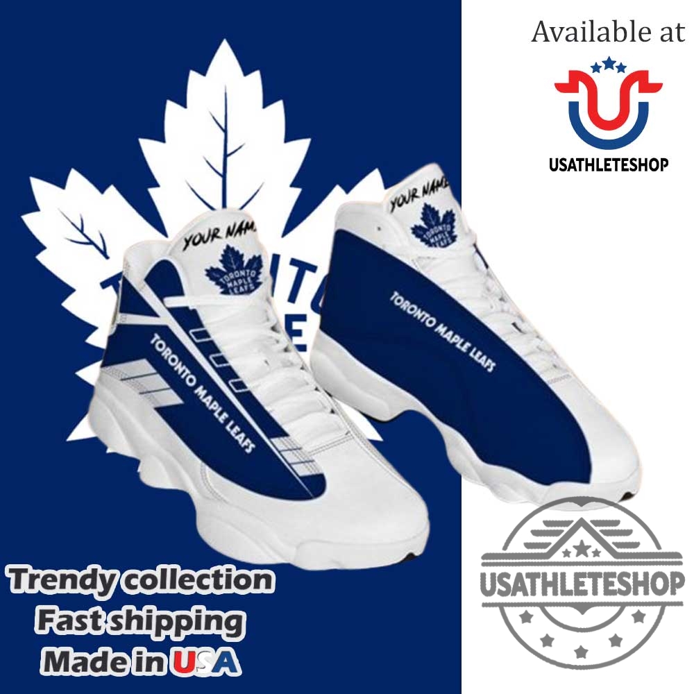 Nhl Toronto Maple Leafs Custom Name Air Jordan 13 White Sole 3 NHL Toronto Maple Leafs Custom Name Air Jordan 13 White Sole