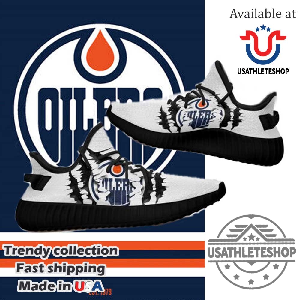 Nhl Edmonton Oilers Tearing Open Logo Yeezy Boost Sneakers Black Sole 3 NHL Edmonton Oilers Tearing Open Logo Yeezy Boost Sneakers Black Sole