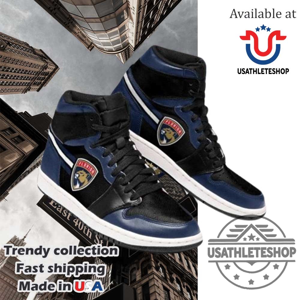 "Custom NHL Sneakers: Support Your Team in Style and Comfort" 10 Florida Panthers Custom Hightop Sneakers Blue Black Hockey Fan Shoes For Men And Women