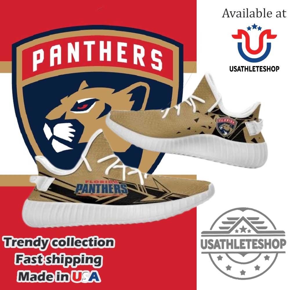 Nhl Florida Panthers Gold Blue Arrow Yeezy Boost Sneakers White Sole 3 NHL Florida Panthers Gold Blue Arrow Yeezy Boost Sneakers White Sole