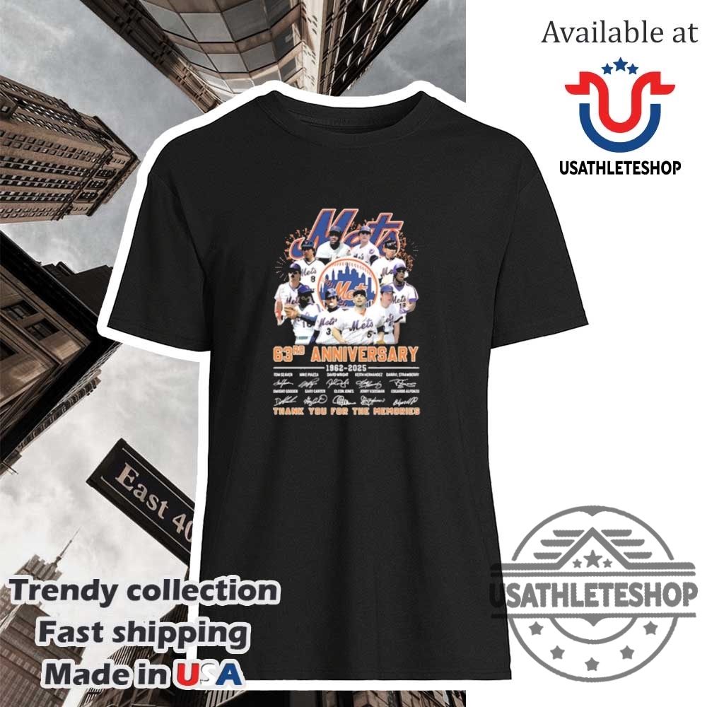 Discover the Best New York Yankees Themed Shirts for 2025 Fans! 16 New York Mets 63Rd Anniversary Thank You For The Memories Signatures Shirt