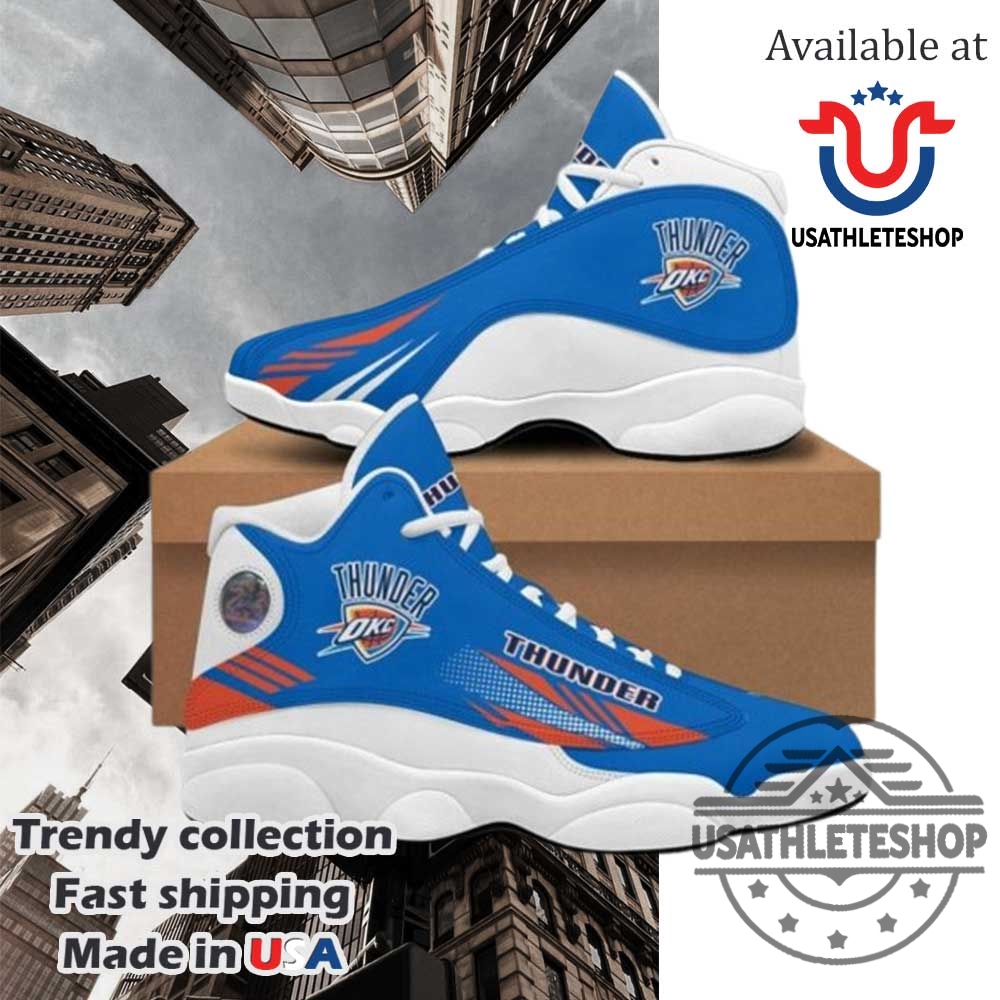 Oklahoma City Thunder Air Jordan 13 Sneakers Blue Orange Custom Nba Shoes 5 Oklahoma City Thunder Air Jordan 13 Sneakers – Blue Orange Custom NBA Shoes