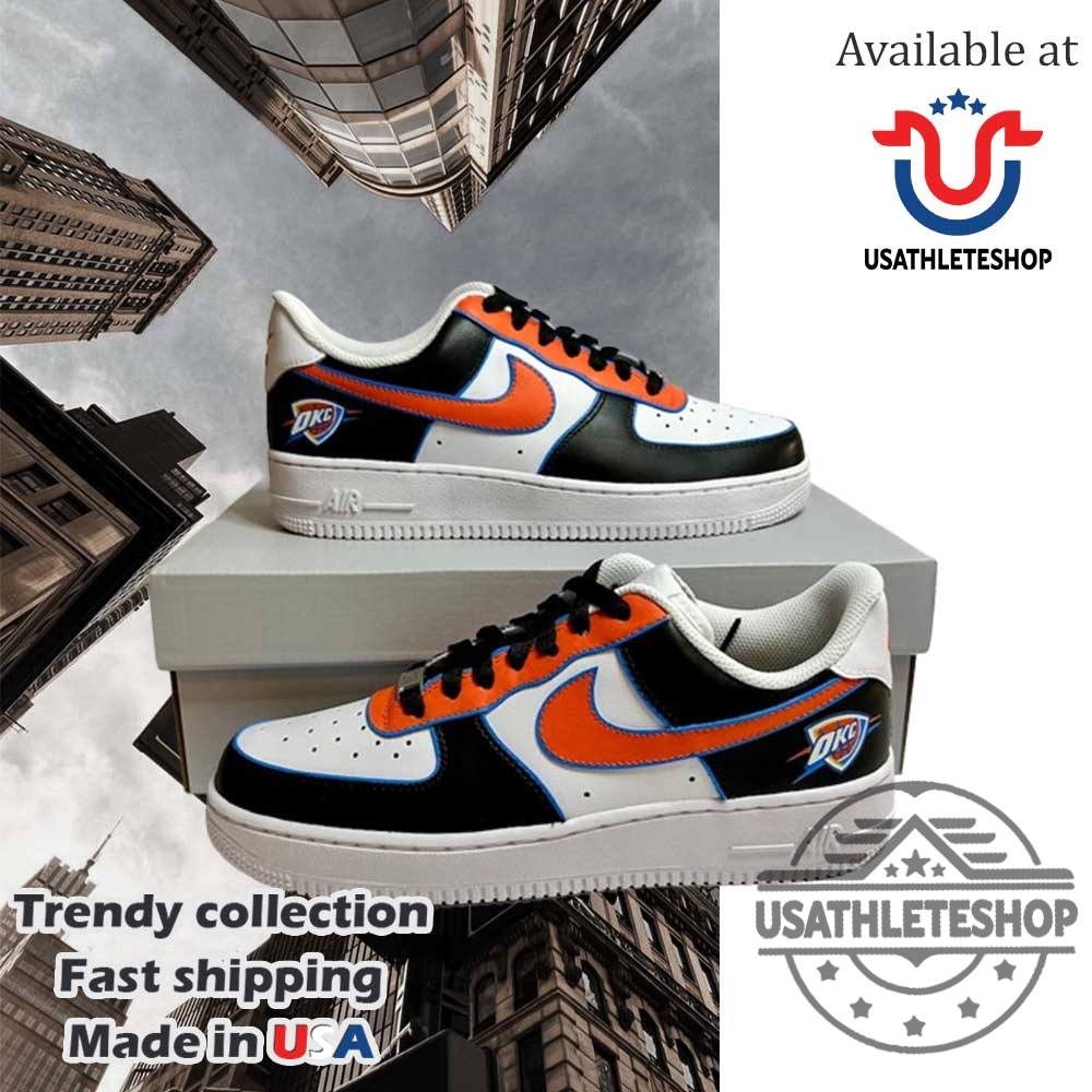 Okc Thunder Air Force 1 Sneakers Custom Nba Basketball Shoes For Men Women 5 OKC Thunder Air Force 1 Sneakers – Custom NBA Basketball Shoes for Men Women
