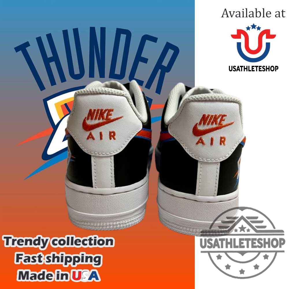 Okc Thunder Air Force 1 Sneakers Custom Nba Basketball Shoes For Men Women 7 OKC Thunder Air Force 1 Sneakers – Custom NBA Basketball Shoes for Men Women