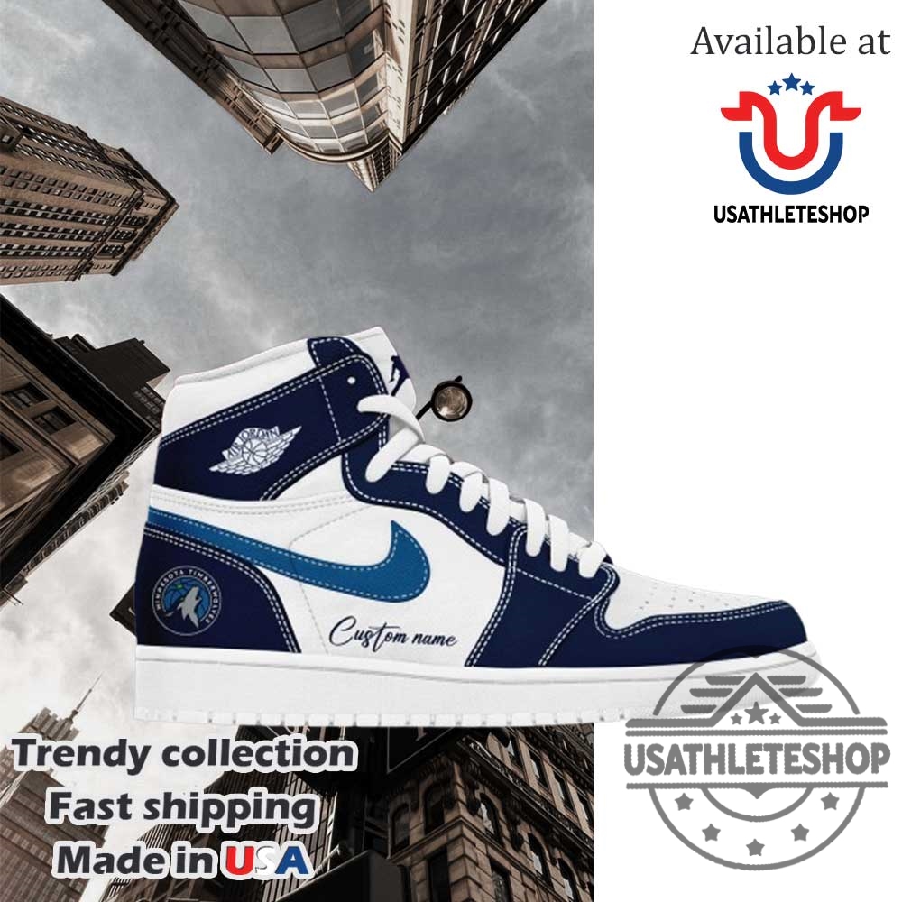 "Top NBA Fan Sneakers: Thunder and Timberwolves Custom Shoe Trends" 7 Minnesota Timberwolves Air Jordan 1 Sneakers Nba Playoffs Edition Basketball Shoes