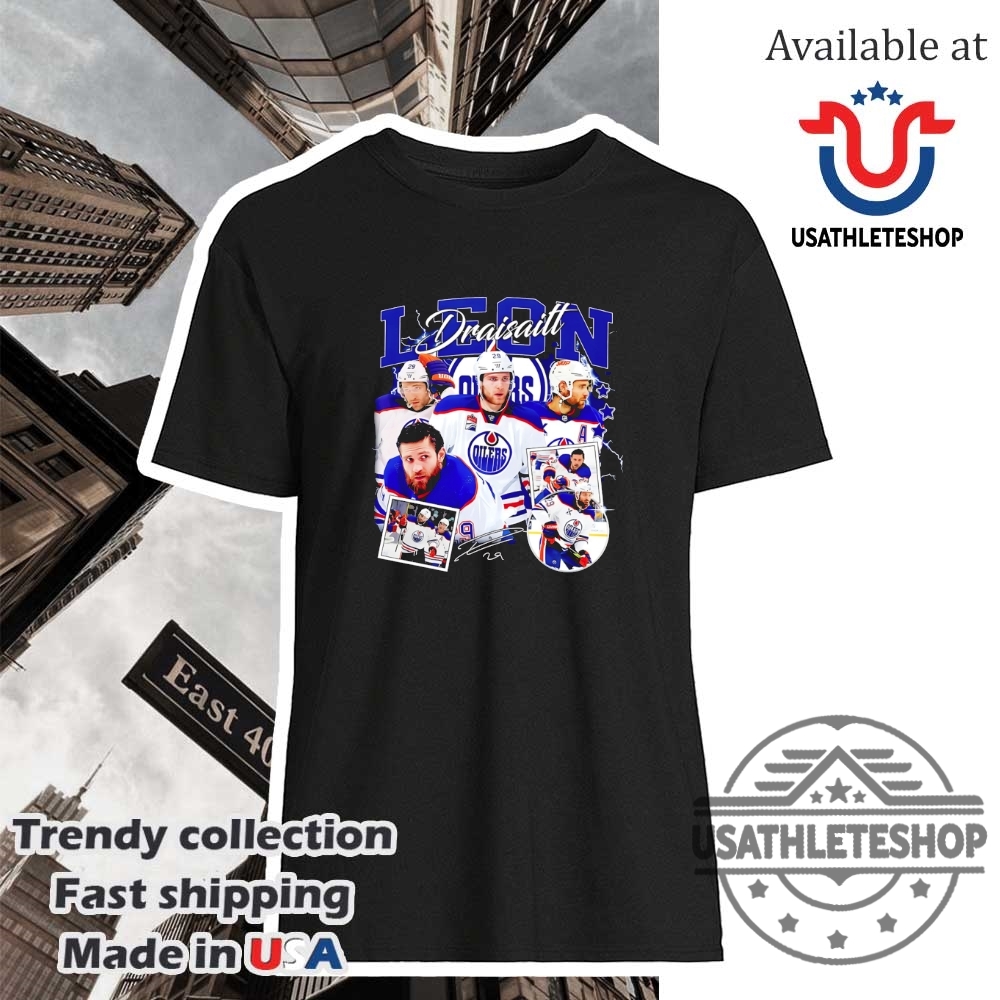 Leon-Draisaitl-Edmonton-Oilers-Ice-Hockey-American-Professional-Hockey-Championship-Signature-Tshirt-usathleteshop_1