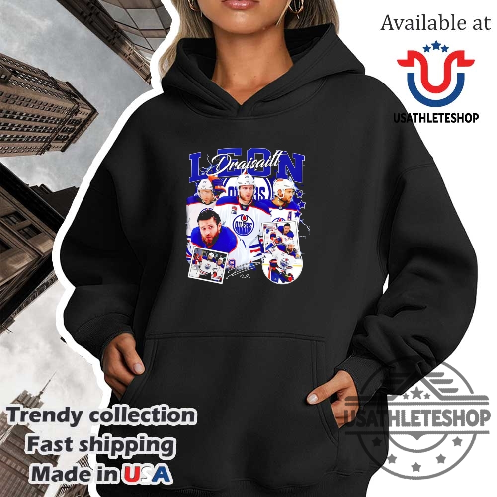 Leon Draisaitl Edmonton Oilers Ice Hockey American Professional Hockey Championship Signature Tshirt 4 Leon Draisaitl Edmonton Oilers ice hockey American professional hockey Championship signature T-shirt