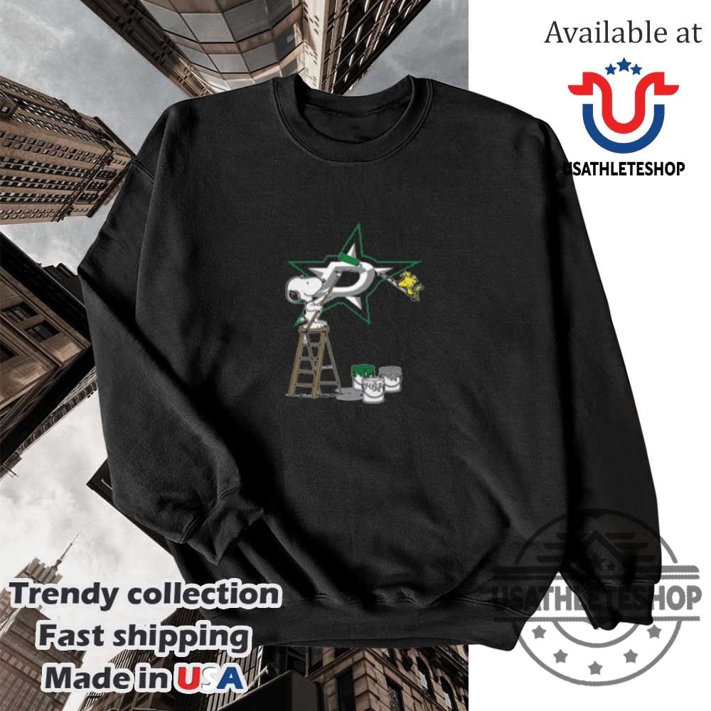 Snoopy And Woodstock Paint Dallas Stars Nhl Logo Shirt 5 Snoopy And Woodstock Paint Dallas Stars NHL Logo Shirt