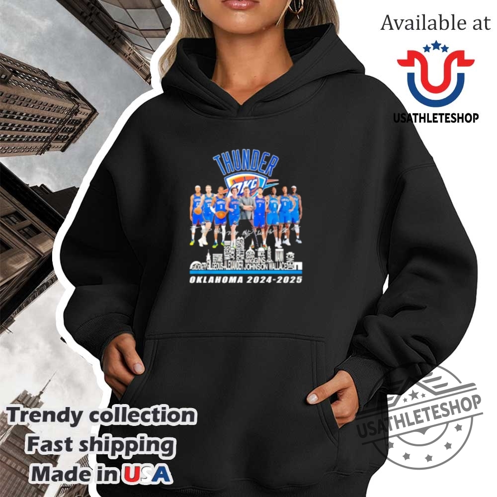 Oklahoma City Thunders 2024 2025 City Names Players Signatures Shirt 4 Oklahoma City Thunders 2024 2025 city names players signatures shirt