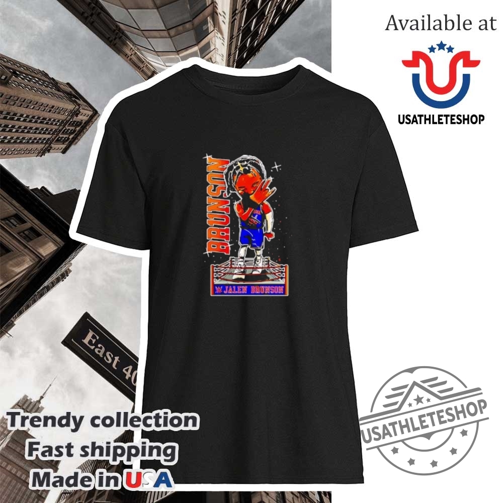 "Shop 2025 Oklahoma City Thunder and Knicks NBA Playoffs T-Shirts" 7 Wwe Jalen Brunson Shirt