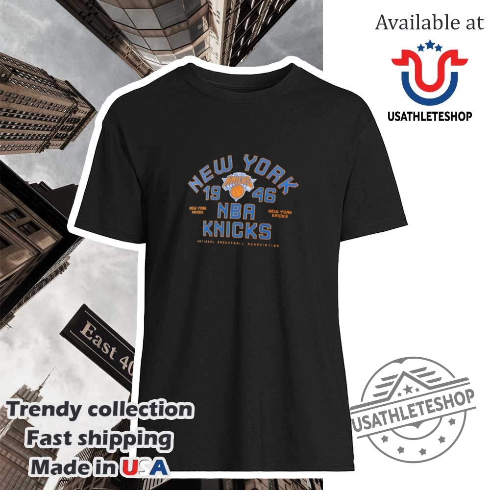 "Shop 2025 Oklahoma City Thunder and Knicks NBA Playoffs T-Shirts" 17 New York Knicks Nba 1946 Indomitable Drive Shirt