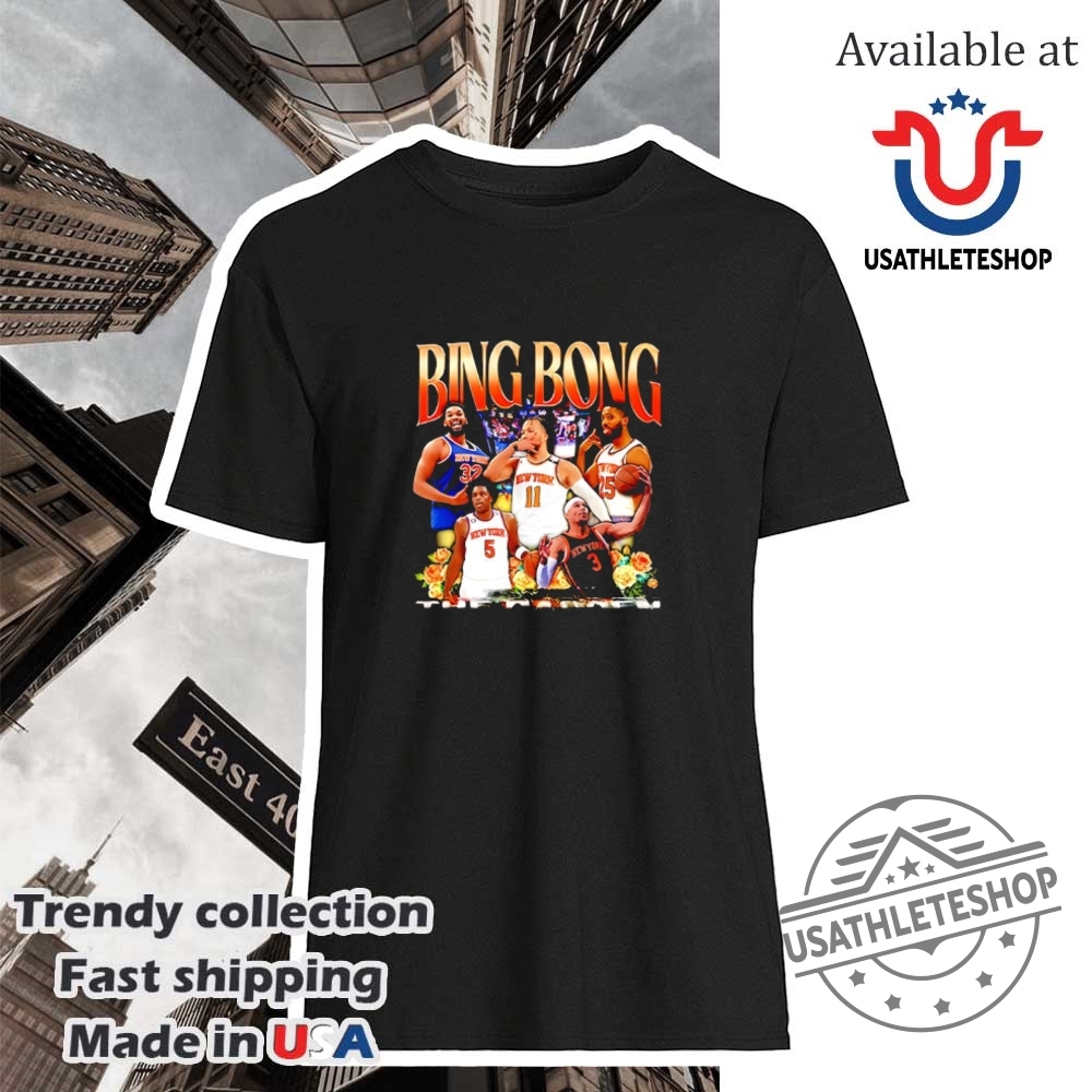 "Shop 2025 Oklahoma City Thunder and Knicks NBA Playoffs T-Shirts" 18 New York Knicks Bing Bong Welcome To The Garden Shirt