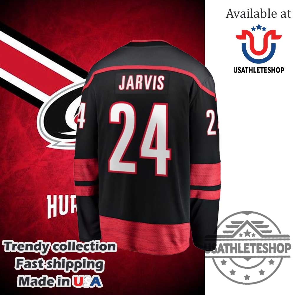 Carolina Hurricanes Seth Jarvis Black Home Breakaway Jersey 7 Carolina Hurricanes Seth Jarvis Black Home Breakaway Jersey