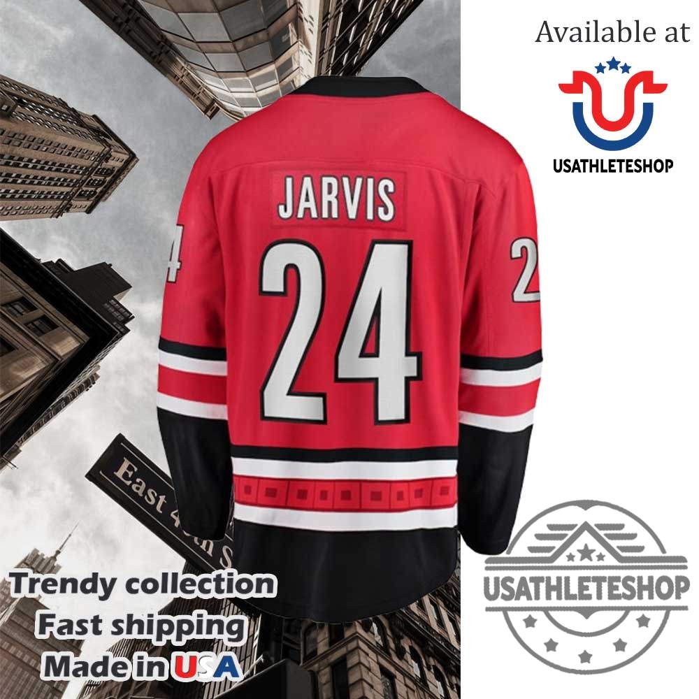 Carolina Hurricanes Seth Jarvis Red Home Breakaway Jersey 7 Carolina Hurricanes Seth Jarvis Red Home Breakaway Jersey