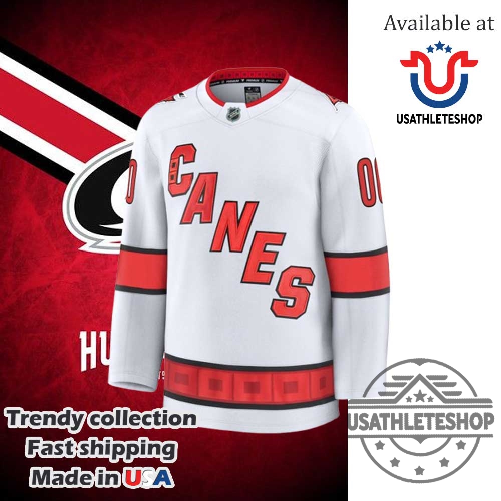 Carolina Hurricanes Fanatics White Away Premium Custom Jersey 6 Carolina Hurricanes Fanatics White Away Premium Custom Jersey