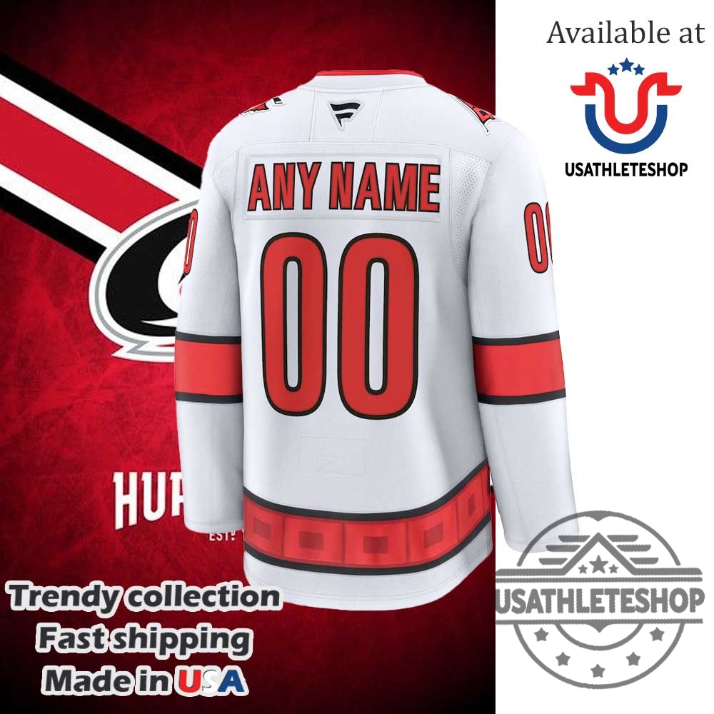 Carolina Hurricanes Fanatics White Away Premium Custom Jersey 7 Carolina Hurricanes Fanatics White Away Premium Custom Jersey