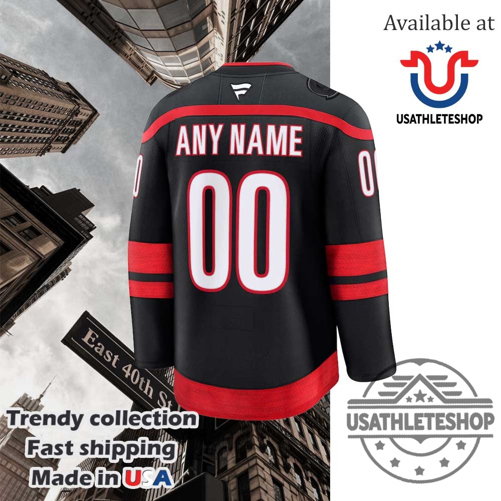 Carolina Hurricanes Fanatics Black Away Premium Custom Jersey 6 Carolina Hurricanes Fanatics Black Away Premium Custom Jersey