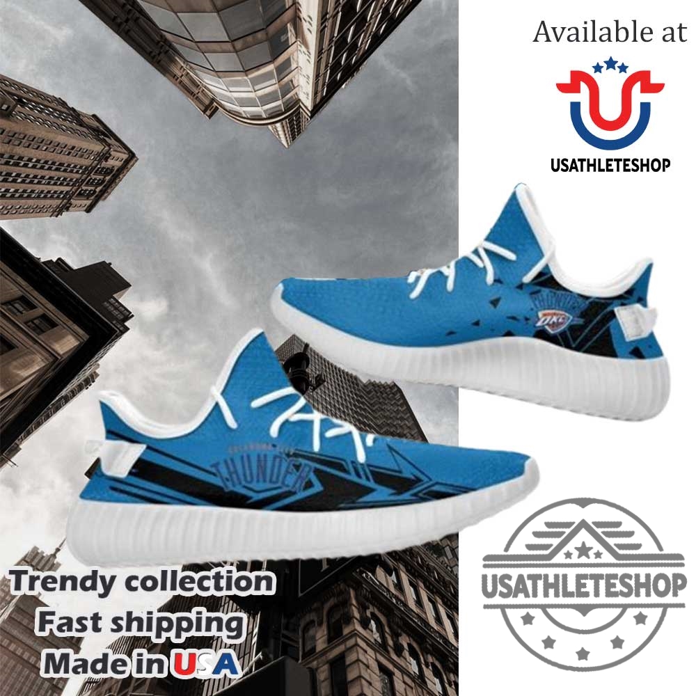 "Shop the Latest Oklahoma City Thunder Sneakers: Stan Smiths & Yeezys" 6 Oklahoma City Thunder Yeezy Boost Blue Black Arrow Edition