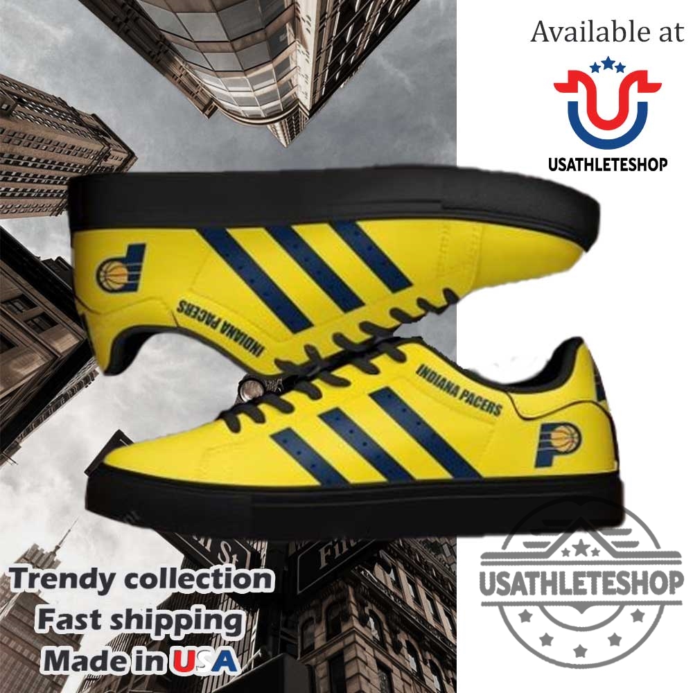 Indiana Pacers Stan Smith Shoes Gold Blue Black Sole 6 Indiana Pacers Stan Smith Shoes – Gold Blue Black Sole