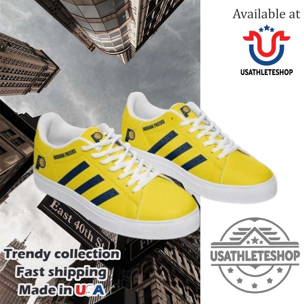 "Shop the Latest Oklahoma City Thunder Sneakers: Stan Smiths & Yeezys" 9 Indiana Pacers Stan Smith Shoes Gold Blue White Sole