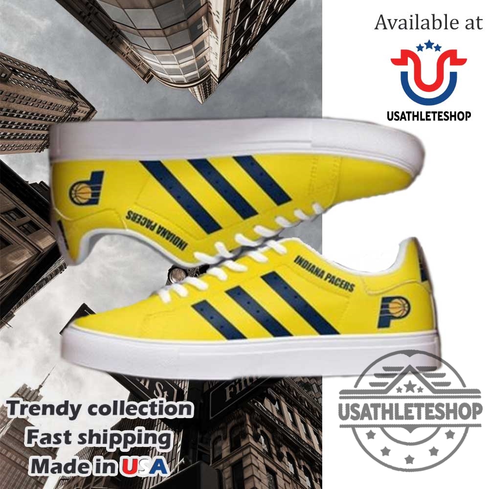 Indiana Pacers Stan Smith Shoes Gold Blue White Sole 6 Indiana Pacers Stan Smith Shoes – Gold Blue White Sole