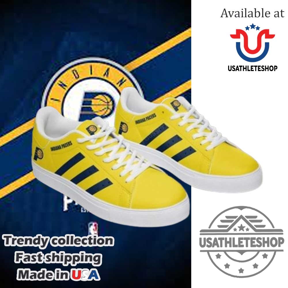 Indiana Pacers Stan Smith Shoes Gold Blue White Sole 7 Indiana Pacers Stan Smith Shoes – Gold Blue White Sole