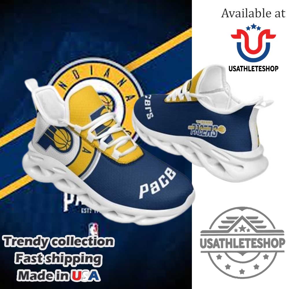 "Shop the Latest Oklahoma City Thunder Sneakers: Stan Smiths & Yeezys" 10 Indiana Pacers Max Soul Running Shoes Blue Gold Design