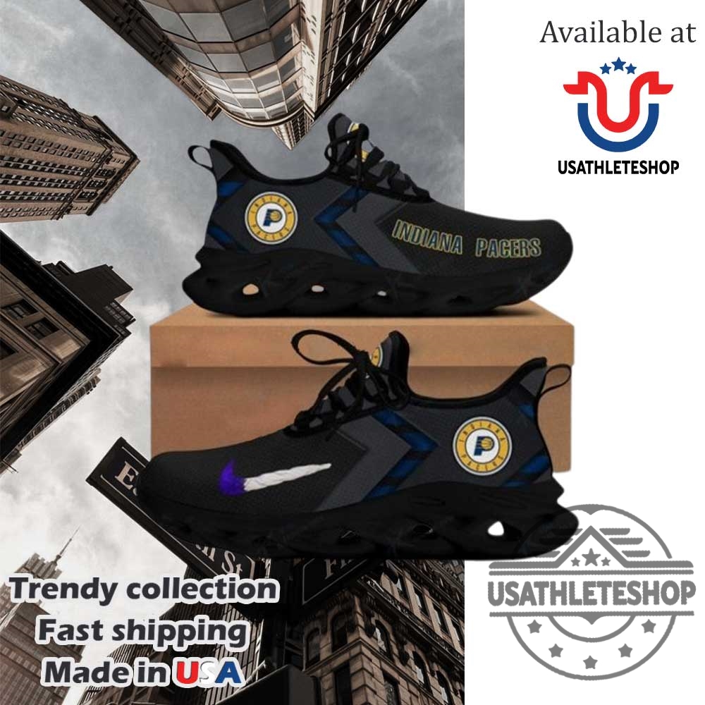 "Shop the Latest Oklahoma City Thunder Sneakers: Stan Smiths & Yeezys" 11 Indiana Pacers Max Soul Sneakers Black Blue Sports Shoes